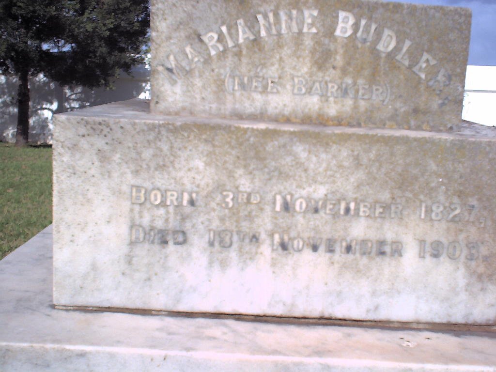 BUDLER Marianne nee BARKER 1827-1903