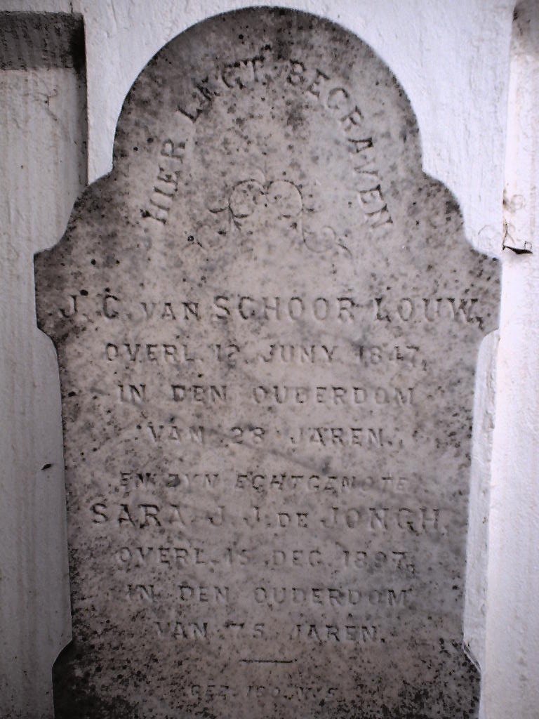 SCHOOR-LOUW  J.C., van 1819-1847 &amp; Sara J.J. DE JONGH 1822-1897