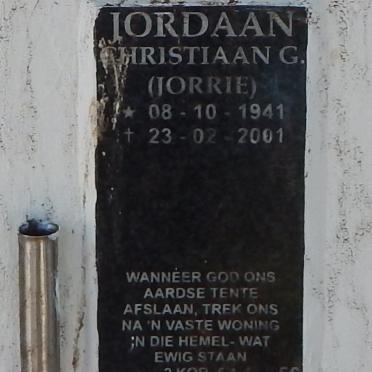 JORDAAN Christiaan G. 1941-2001