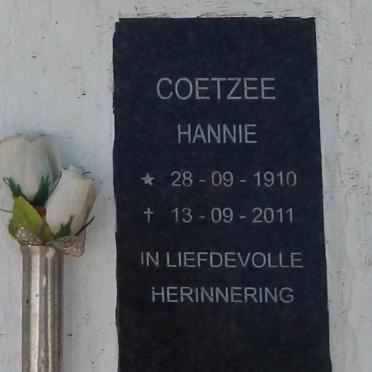 COETZEE Hannie 1910-2011