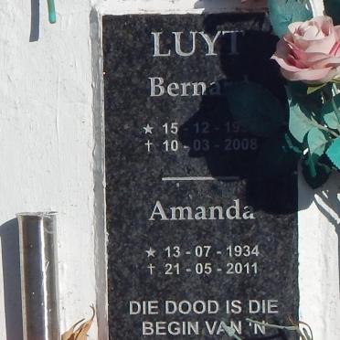 LUYT Bernard 193?-2008 &amp; Amanda 1934-2011