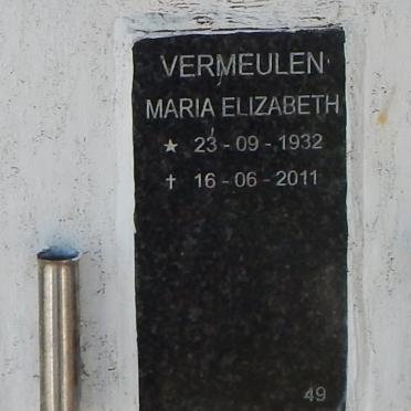 VERMEULEN Maria Elizabeth 1932-2011
