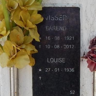 VISSER Barend 1921-2012 &amp; Louise 1936-