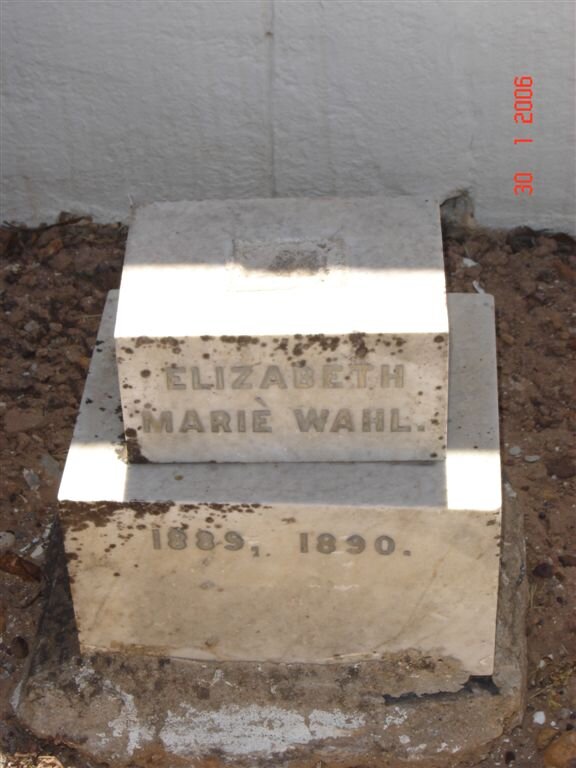 WAHL Elizabeth Marie 1889-1890
