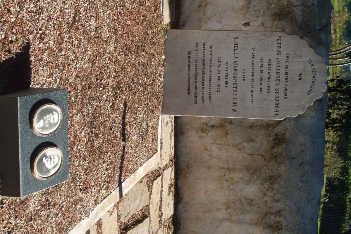 SCHABORT Petrus Johannes  1804-1880 &amp; Sibella Margaretha LOUW 1818-1892