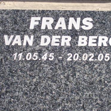 BERG Frans, van der 1945-2005