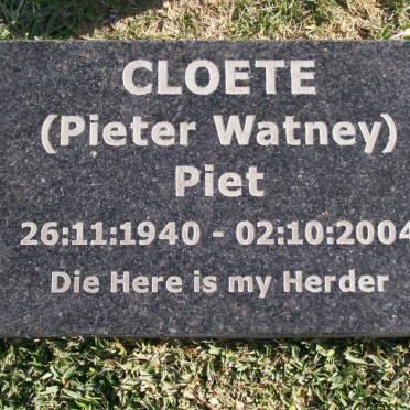 CLOETE Pieter Watney 1940-2004