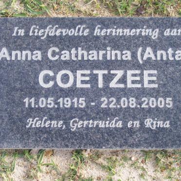 COETZEE Anna Catharina 1915-2005