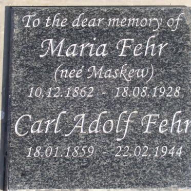 FEHR Carl Adolf 1859-1944 &amp; Maria MASKEW 1862-1928