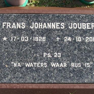 JOUBERT Frans Johannes 1926-2004