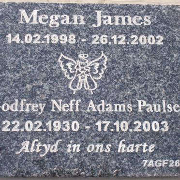 JAMES Megan 1998-2002 :: PAULSE Godfrey Neff Adams 1930-2003