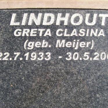 LINDHOUT Greta Clasina nee MEIJER 1933-2007