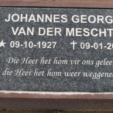 MESCHT Johannes George, van der 1927-2008