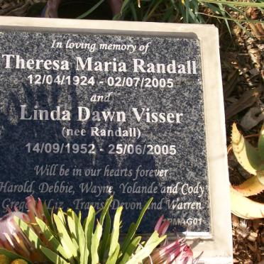 RANDALL Theresa Maria 1924-2005 :: VISSER Linda Dawn nee RANDALL 1952-2005
