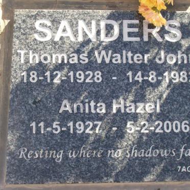 SANDERS Thomas Walter John 1928-1982 &amp; Anita Hazel 1927-2006