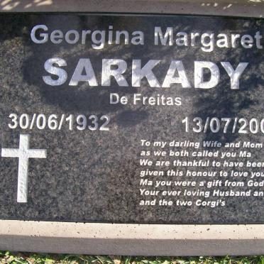 SARKADY Georgina Margaret nee DE FREITAS 1932-2007
