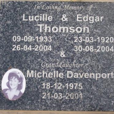 THOMSON Edgar 1920-2004 &amp; Lucille 1933-2004 :: DAVENPORT Michelle 1975-2001