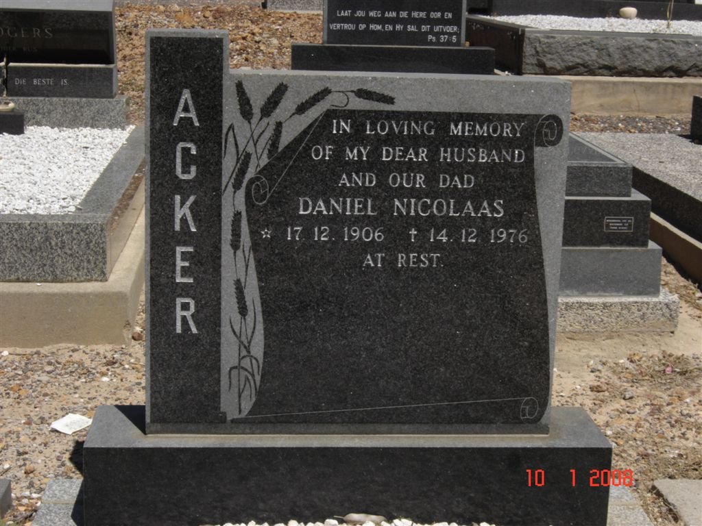ACKER Daniel Nicolaas 1906-1976