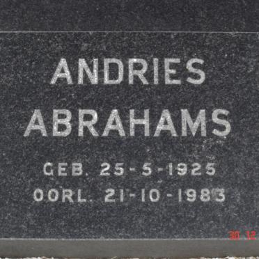 ABRAHAMS Andries 1925-1983