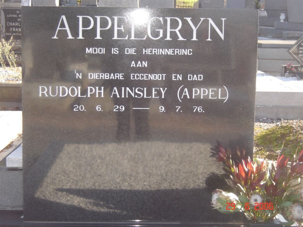 APPELGRYN Rudolph Ainsley 1929-1976