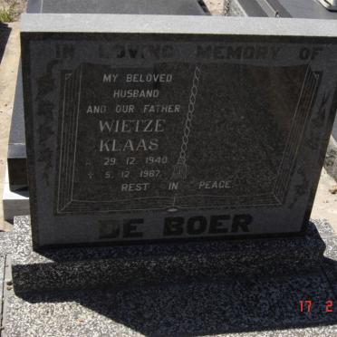 BOER Wietze Klaas, de 1940-1987