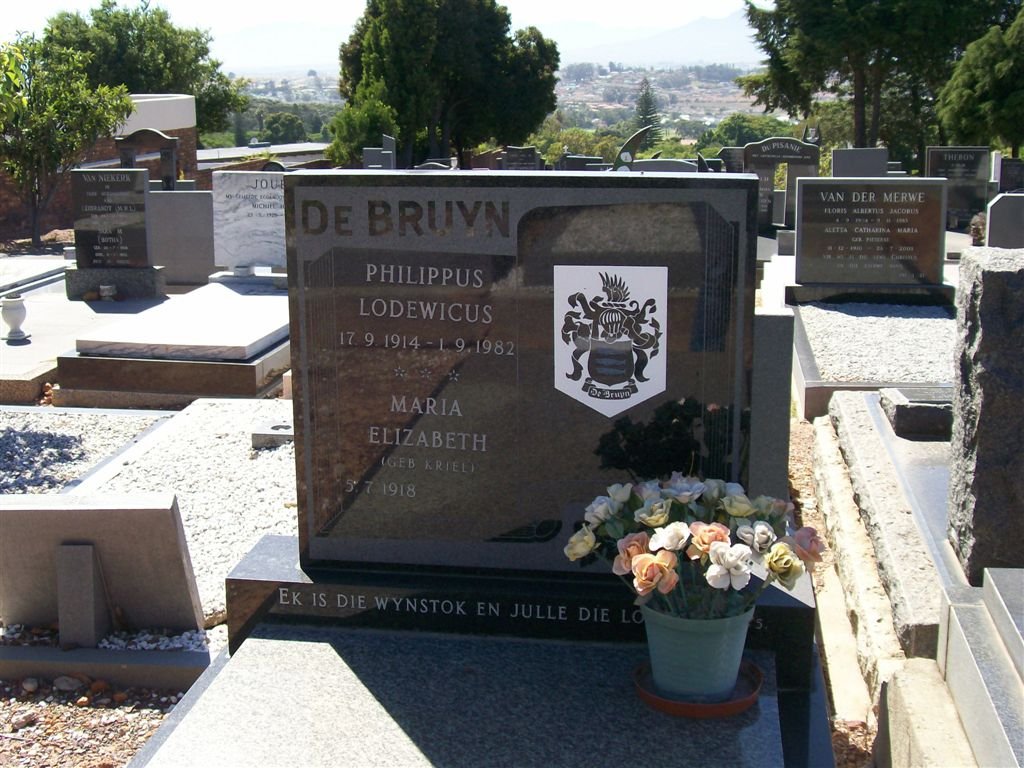 BRUYN Philippus Lodewicus 1914-1982 &amp; Maria Elizabeth KRIEL 1918-