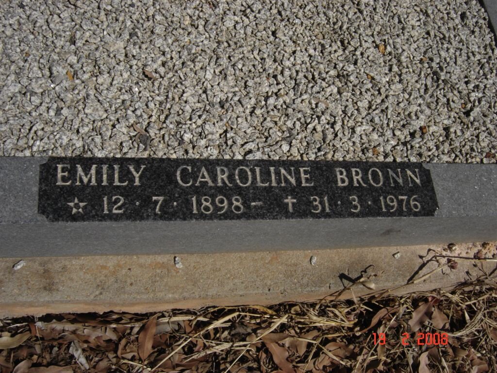 BRONN Emily Caroline 1898-1976