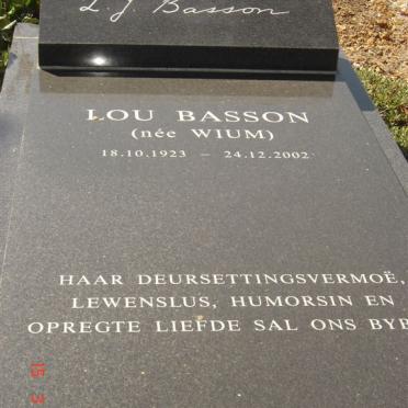 BASSON L.J. nee WIUM 1923-2002