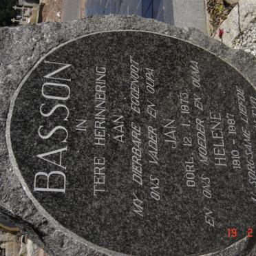 BASSON Jan -1973 &amp; Helene 1910-1997