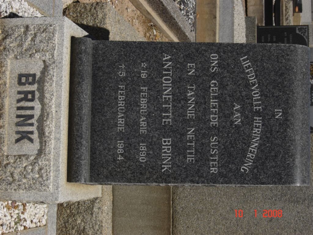 BRINK Antoinette 1890-1984