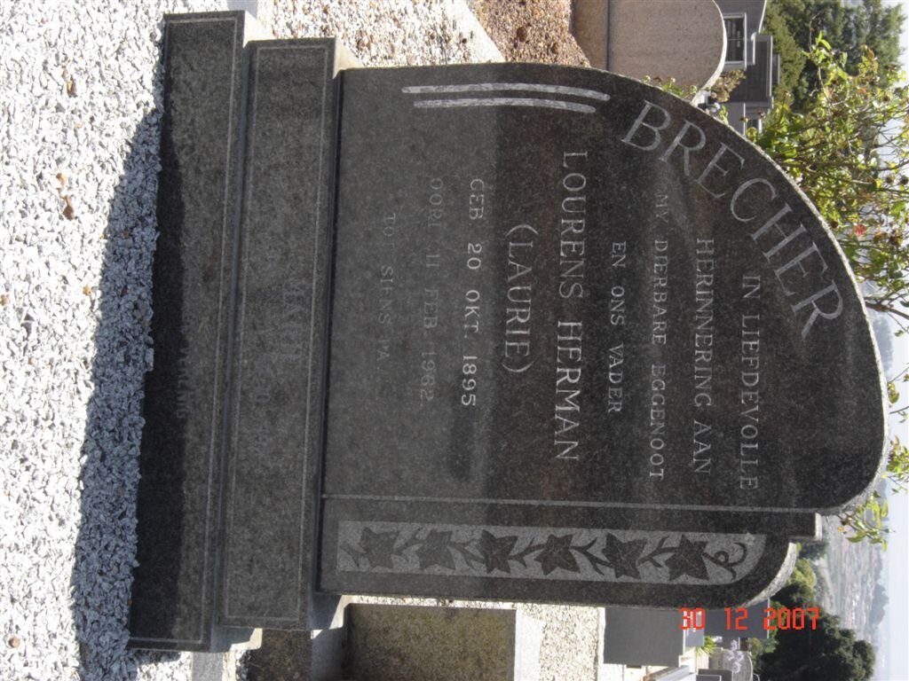 BRECHER Lourens Herman 1895-1962