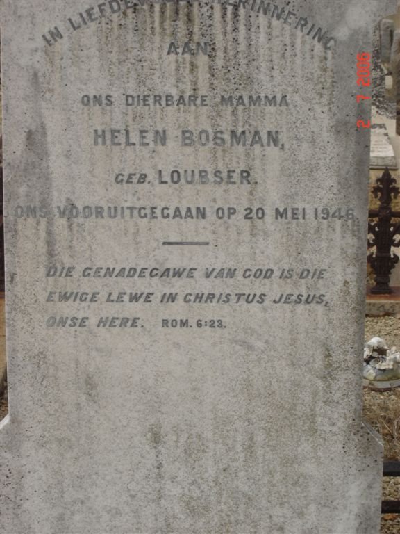 BOSMAN Helen nee LOUBSER -1946