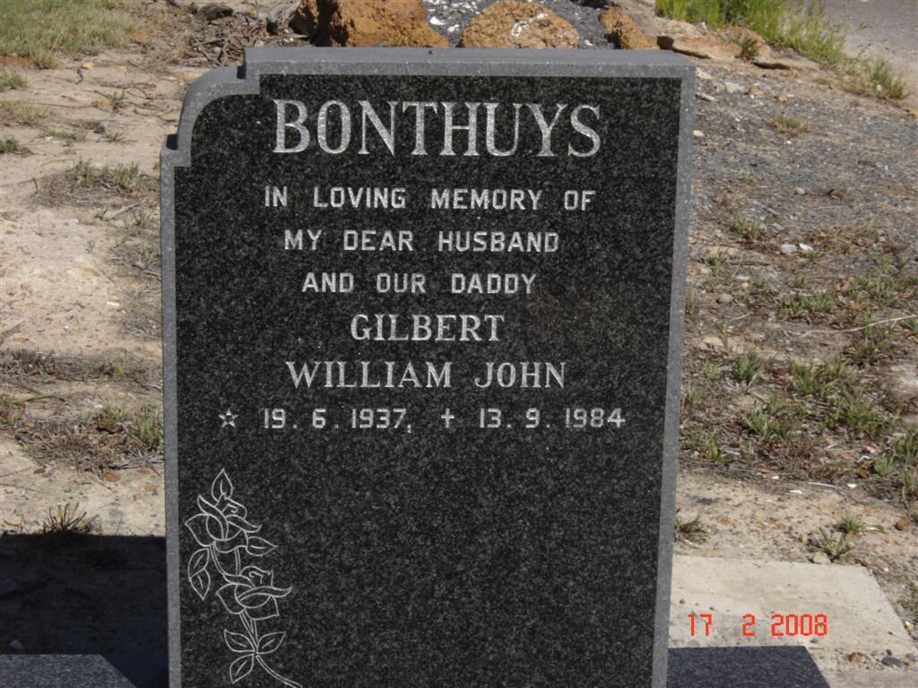 BONTHUYS Gilbert William John 1937-1984