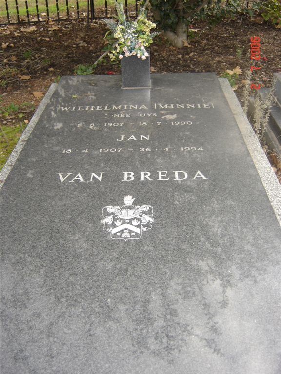 BREDA Jan, van 1907-1994 &amp; Wilhelmina UYS 1907-1990