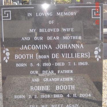 BOOTH Robbie 1909-2004 &amp; Jacomina Johanna DE VILLIERS 1910-1969