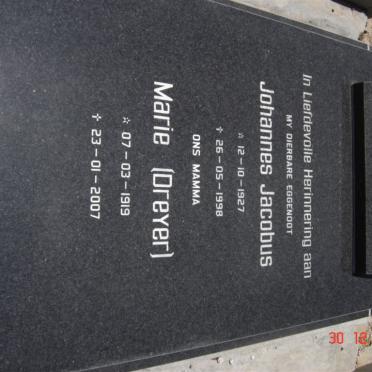 COETZEE Johannes Jacobus 1927-1998 &amp; Maria Dreyer 1919-2007