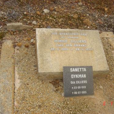 CILLIERS Mimmie nee VAN GRAAN 1888-1947 :: DYKMAN Sanetta nee CILLIERS 1919-1995