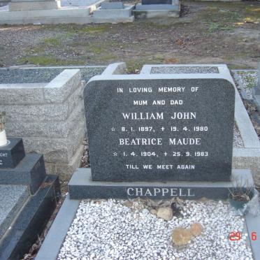 CHAPPELL William John 1897-1980 &amp; Beatrice Maude 1904-1983