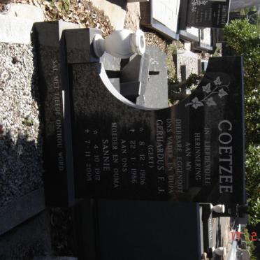 COETZEE Gerhardus F.J. 1906-1986 &amp; Sannie 1912-2005