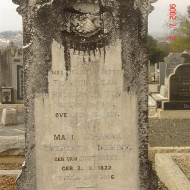 DUMINY Francois Jean van Helslandt 1818-1908 &amp; Maria Johanna Emerentia OOSTERZEE 1822-1906