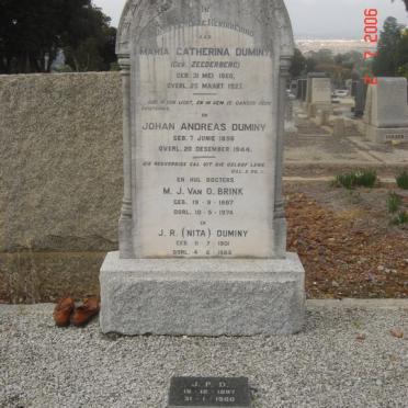 DUMINY Johan Andreas 1856-1944 &amp; Maria Catherina ZEEDERBERG 1860-1923