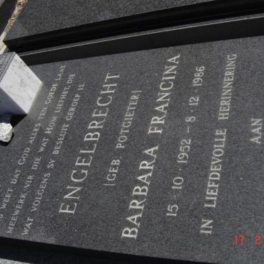 ENGELBRECHT Barbara Francina nee POTGIETER 1952-1986