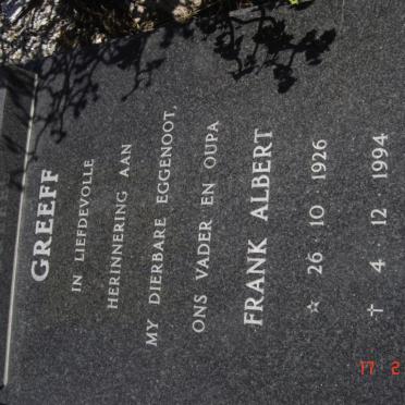 GREEFF Frank Albert 1926-1994
