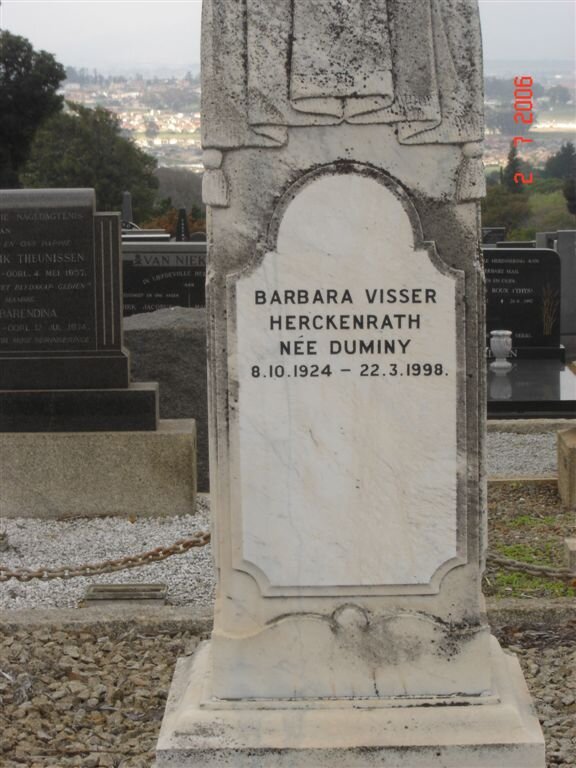 HERCKENRATH Barbara Visser nee DUMINY 1924-1998