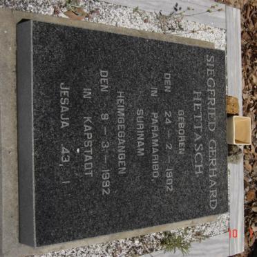 HETTASCH Siegfried Gerhard 1902-1992