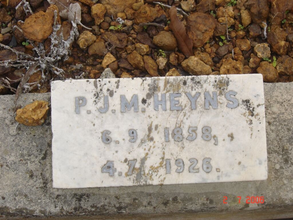 HEYNS P.J.M. 1858-1926