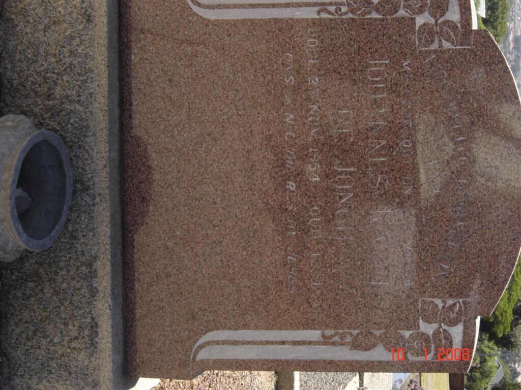 JONGH Johannes Karel, de -1954