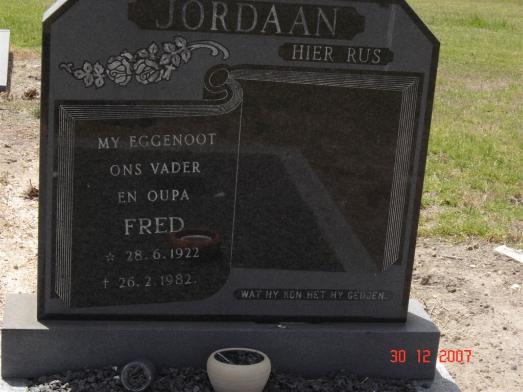 JORDAAN Fred 1922-1982