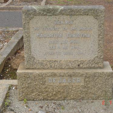 JAGER Margritha Christina, de nee VAN WYK 1875-1915