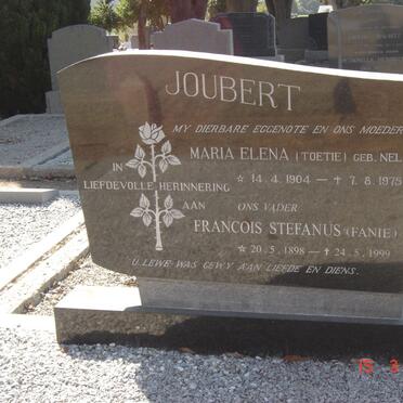 JOUBERT Francois Stefanus 1898-1999 &amp; Maria Elena NEL 1904-1975